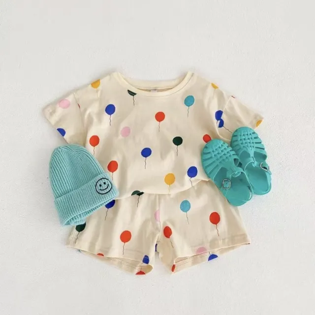 【安朵童舖】現貨韓版兒童冰絲家居服男童短袖套裝女童寬鬆睡衣寶寶冰絲套裝(09A/050)