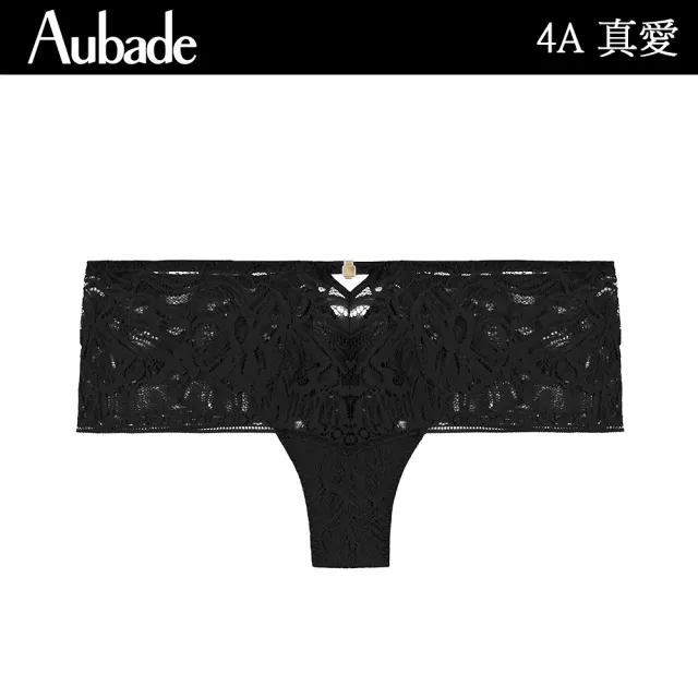 【Aubade】真愛蕾絲平口褲 性感小褲 法國進口 女內褲(4A-黑)