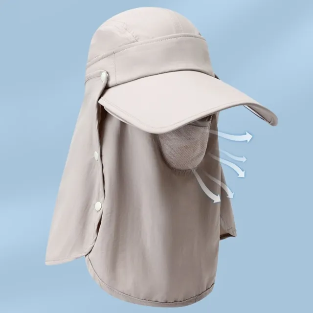 【MoonDy】帽子 遮陽帽 女帽 登山帽 釣魚帽 露營帽 戶外帽 防紫外線 帽簷 可拆卸 護頸 防
