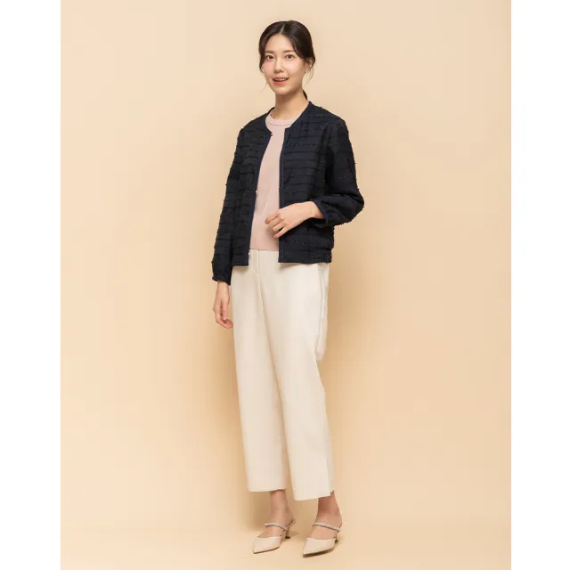 【perng yuh 芃諭名品】輕采亮澤 剪花 圓領外套(2025 SS Collection｜4A春夏新品上市)