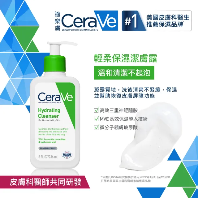 【CeraVe 適樂膚】大容量潔膚露任選三入★潔膚露473ml x3 輕柔保濕/溫和泡沫 2款任選_G(泡沫質地)