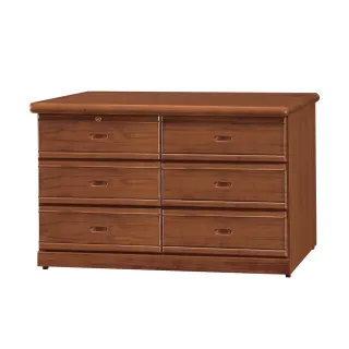 【唯熙傢俱】琳恩樟木色六斗櫃 抽屜櫃(斗櫃 抽屜櫃 衣櫃 衣物收納櫃 抽屜衣櫥櫃 收納櫃 置物櫃)