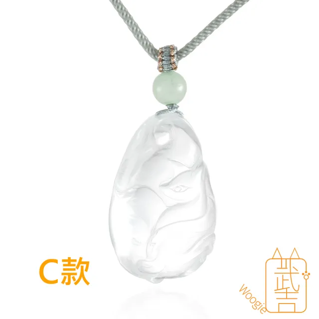 【Woogie武吉珠寶】高冰淨透白水晶雕刻九尾項鍊(四款可選)