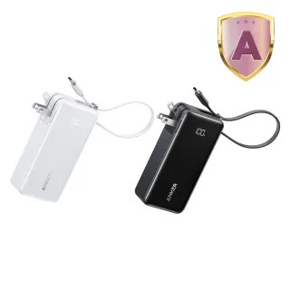 【ANKER】官方授權直營  A1637 Anker Fusion 行動電源10000mAh 30W三合一自帶線自帶插頭(黑/白  具Wh標示)