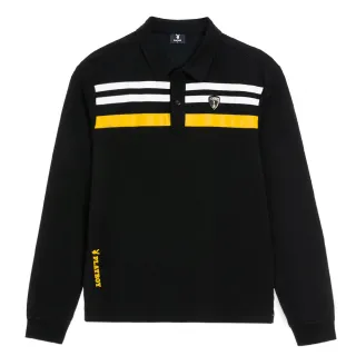 【PLAYBOY】胸前拼色POLO衫(黑色)