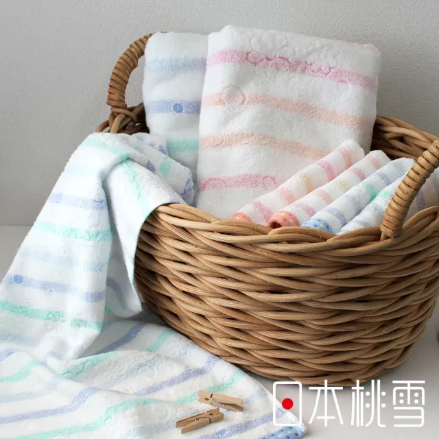 【日本桃雪】日本製原裝進口今治毛巾超值4入組(今治小花毛巾x2+今治水泡泡毛巾x2)