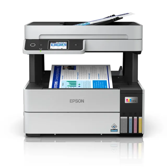 【EPSON】官方直營 搭2組T06G原廠1黑3彩墨水★L6490 四色防水高速A4連續供墨傳真複合機(3年保固組)