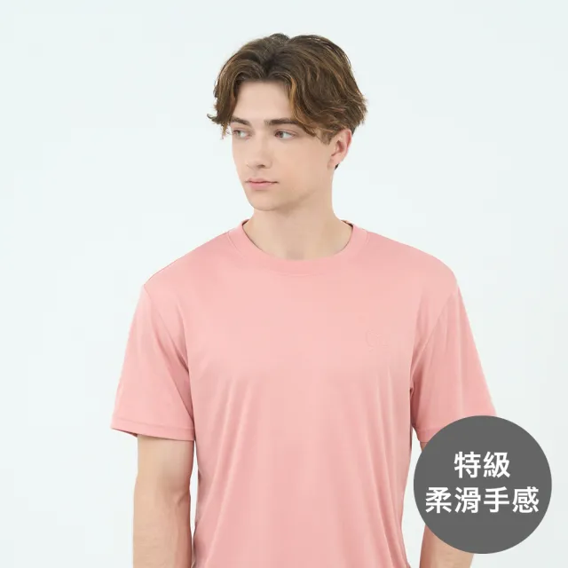 【GIORDANO 佐丹奴】男裝圓領小刺繡短袖上衣 Liquid Touch系列(多色任選)