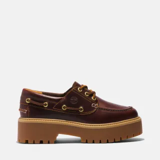 【Timberland 官方旗艦】女款酒紅色Stone Street厚底帆船鞋(A2QDMD57)