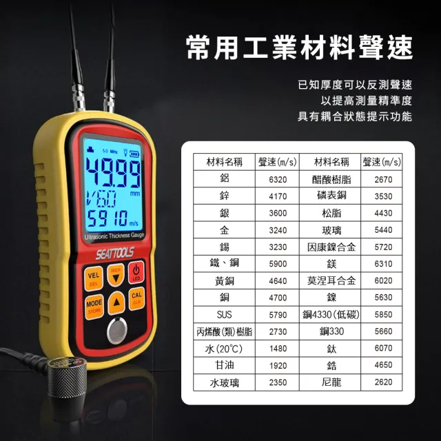 【久良儀器】超音波測厚儀 超聲波 測厚計 鐵板 貴金屬厚度 超聲波測厚計 UTG130-F(測厚計 超音波 超聲波)