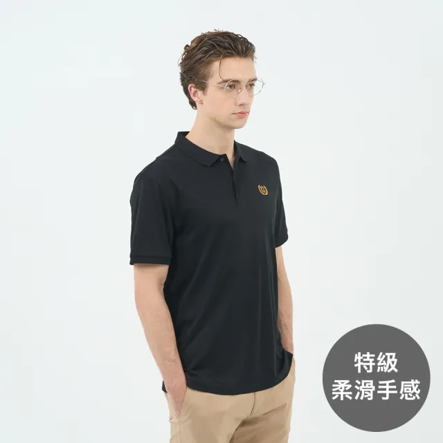 【GIORDANO 佐丹奴】男裝短袖POLO衫 Liquid Touch系列(09 標誌黑)