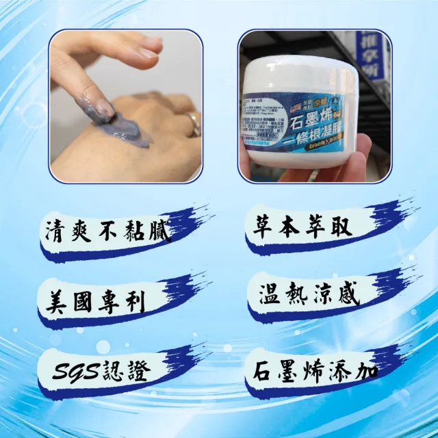 【湠佶】石墨烯一條根凝膠膏 添加薄荷老薑精油 按摩推拿(美國涼感專利舒固得 SGS檢驗通過)