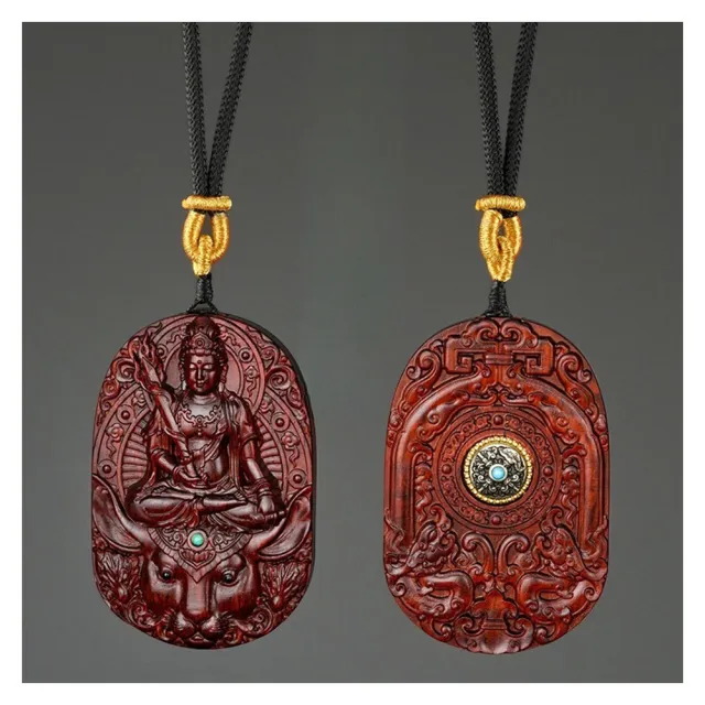 【MoonDy】飾品 佛牌項鍊 項鍊 紫檀木 十二生肖 吊墜 本命年 天然紫檀 掛墜 保平安 招財納福 木雕
