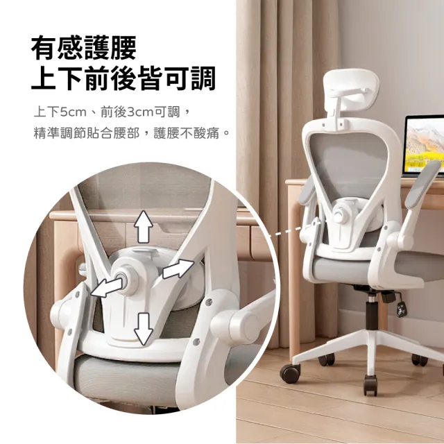 【林製作所】人體工學透氣辦公椅-可後仰-有頭枕(雙色可選 電腦椅 電競椅 升降椅 學習椅 旋轉椅 網椅)