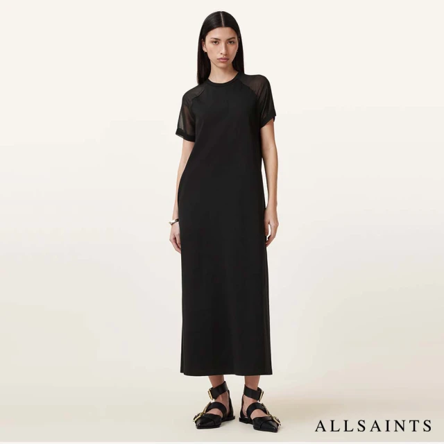 【ALLSAINTS】ANNIE 拼接修身短袖T恤式洋裝 W278DC(修身版型)