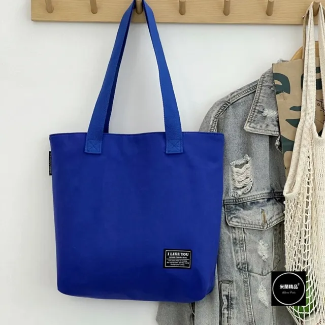【米蘭精品】現貨+預購 手提包帆布肩背包托特包側背包單肩包隨身女包(簡約文藝大容量4色74jn55)