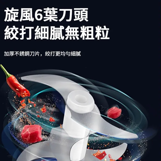 【kingkong】350ML 玻璃杯食物料理機 電動搗蒜器 6葉刀頭絞肉機