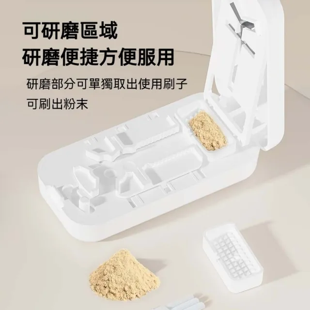 【日本YULIKIKER】多功能切藥器(二分之一切藥器 分藥盒 藥丸切割器 分藥器 一分二切 磨藥器 三分)
