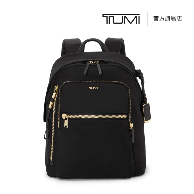 【TUMI】Voyageur Halsey 都會休閒後背包 - 黑金色(TUMI 官方旗艦店)