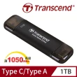 【Transcend 創見】ESD310C 1TB USB3.2 雙介面 外接SSD行動固態硬碟-太空黑(TS1TESD310C)