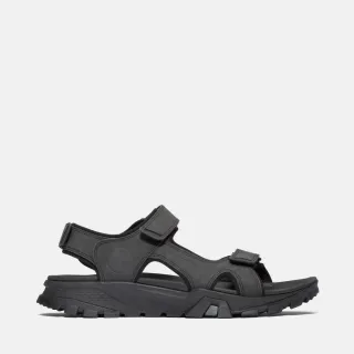 【Timberland】男款黑色Lincoln Peak後帶式皮革涼鞋(A5T5G015)