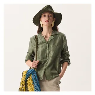 【Jessica Red】通勤緞面肌理感長袖襯衫R52307