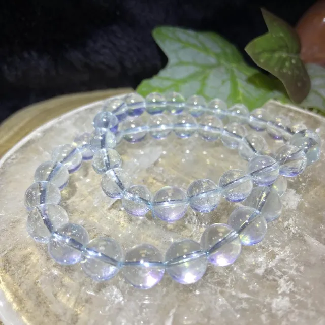 【Cozy 世界水晶原礦與茶】精品螢光海藍寶 7mm+ 33-6(提升勇氣 增加自信心)
