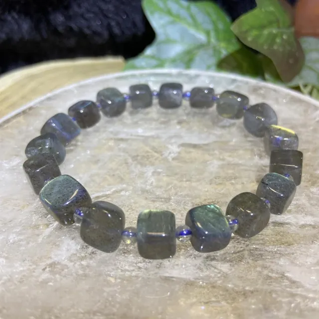 【Cozy 世界水晶原礦與茶】精品拉長石小方糖 8mm+ 34-1(有助提升睡眠素質)