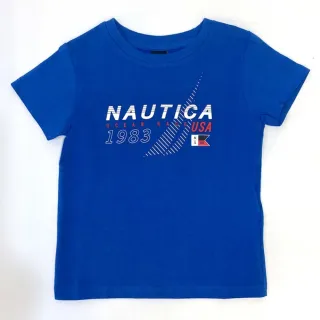 【NAUTICA KIDS】小男童寶藍底凸印LOGO T恤 3-7歲(Nautica kids T恤 小男童尺寸)