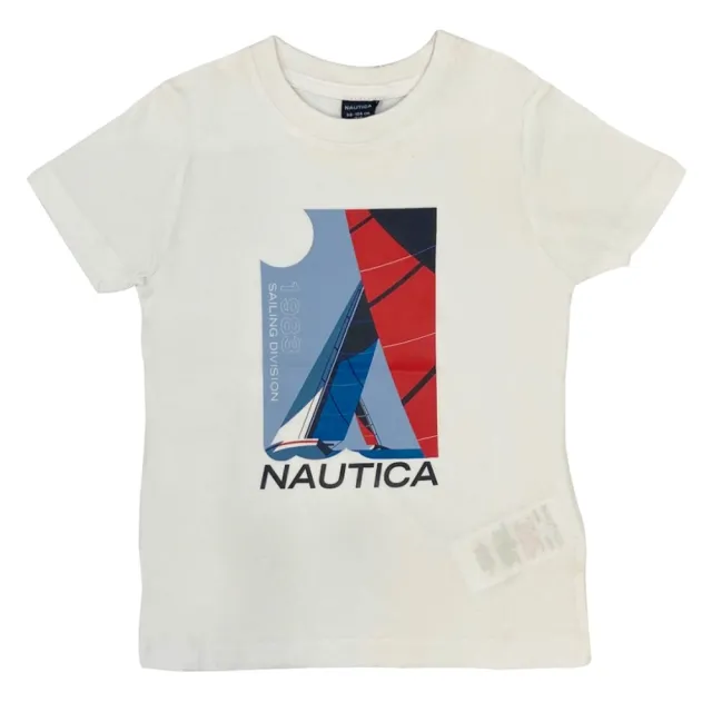 【NAUTICA KIDS】大男童白底帆船印花T恤 8-14歲(Nautica kids T恤 大男童尺寸)