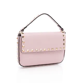 【Valentino Rudy 范倫鐵諾.路迪】Rockstud小牛皮手拿/肩背包(粉)