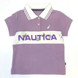【NAUTICA KIDS】女童紫/白花蝶印字POLO衫(Nautica kids POLO衫)