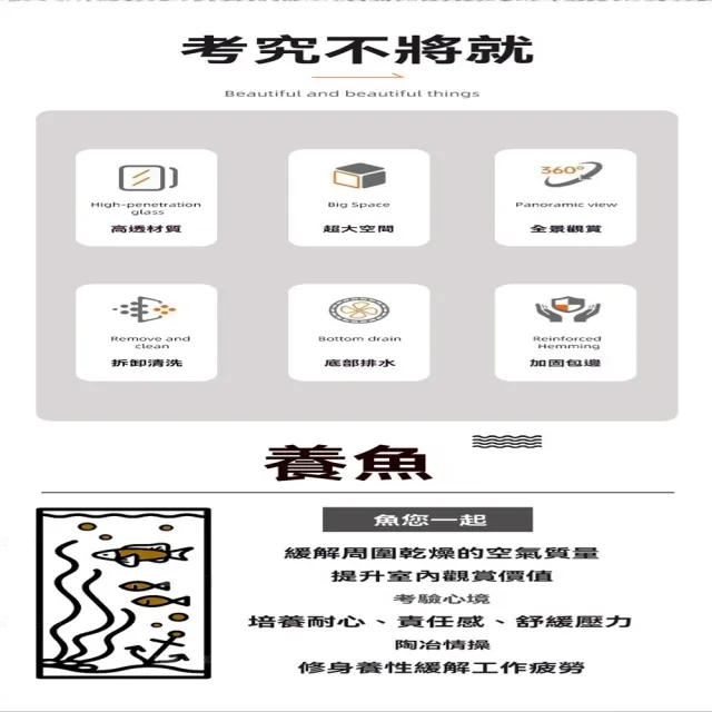 【最萌寵物用品店】客廳小型魚缸 透明亞克力金魚缸 迷你造景桌面缸 預售12工作天(長60*寬30*高29 基礎)