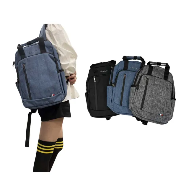 【SNOW.bagshop】後背包中小容量(可A4資料夾主袋+外袋共四層防水包 尼龍布)