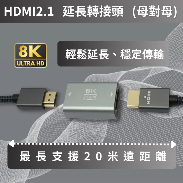 【tFriend】HDMI 2.1版 母對母 8K 延長轉接頭 中繼器(8K高清視覺饗宴 即插即用)