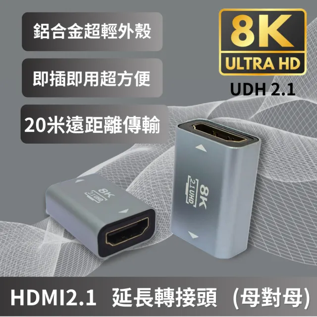 【tFriend】HDMI 2.1版 母對母 8K 延長轉接頭 中繼器(8K高清視覺饗宴 即插即用)