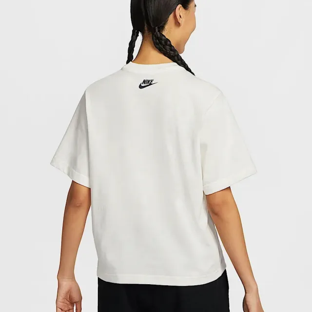 【NIKE 耐吉】短袖上衣 休閒上衣 T恤 女 AS W NSW SS BOXY RETRO TEE GCE 米白色(IH0825133)