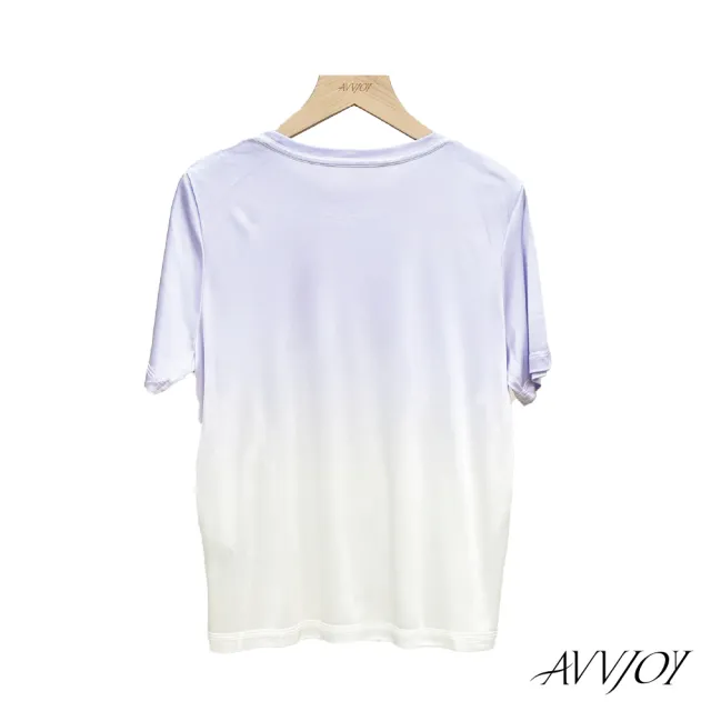 【AVVJOY 艾薇卓爾】漸層凉感衣(上衣 T恤 大學T 短袖t 短袖t恤 CL2317109)