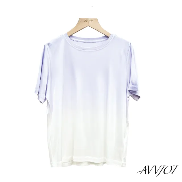 【AVVJOY 艾薇卓爾】漸層凉感衣(上衣 T恤 大學T 短袖t 短袖t恤 CL2317109)