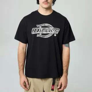 【Dickies】男女款黑色胸前大Logo圖案印花休閒短袖T恤｜DK0A87RBBLK