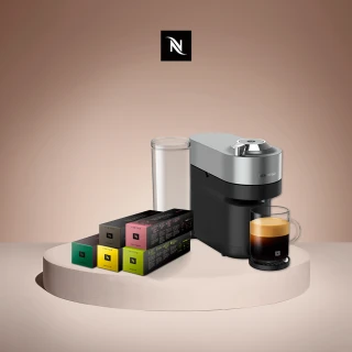 【Nespresso】臻選厚萃Vertuo POP+膠囊咖啡機_極致鈦(晨間美式50顆組/送禮/入厝/義式/冷萃)