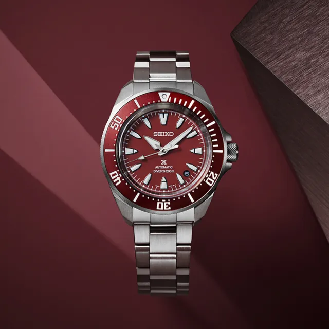 【SEIKO 精工】PROSPEX 武士款 防水200米潛水機械錶-紅/41.7mm(SRPL11K1/4R35-06K0R)