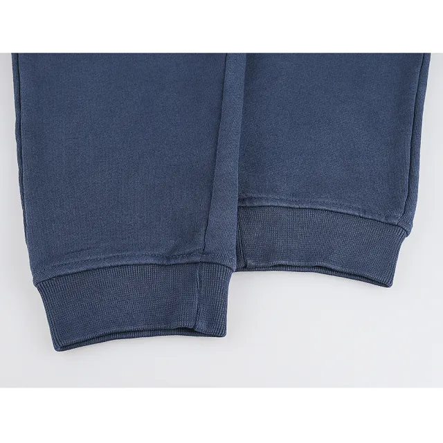 【Maison Kitsune】MAISON KITSUNE內裡布標黑字LOGO純棉束帶休閒運動長褲(女款/墨藍)