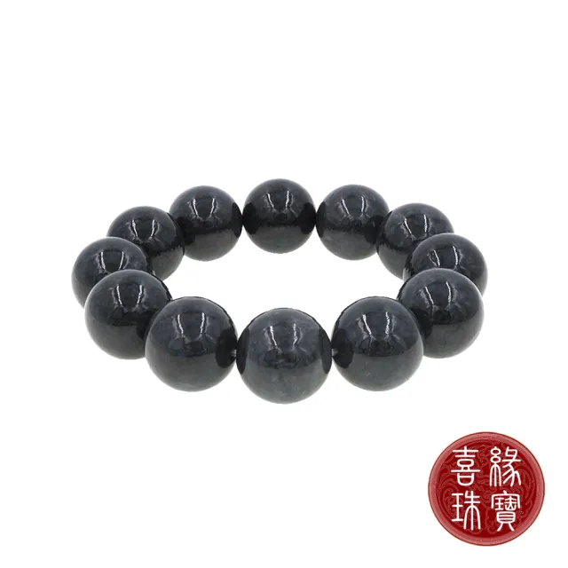 【喜緣玉品】天然翡翠玉石 烏雞翡翠 霸氣 手珠(直)