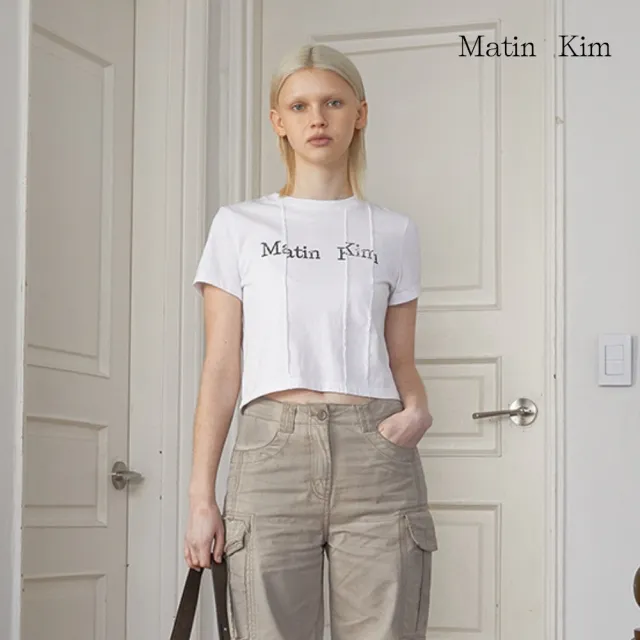 【MATIN KIM】解構LOGO短版上衣 短版T(白色)