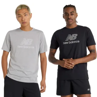 【NEW BALANCE】NB 吸濕排汗短T/短袖上衣_男性_黑/灰_MT51003AG_MT51003BK(美版 版型偏大)