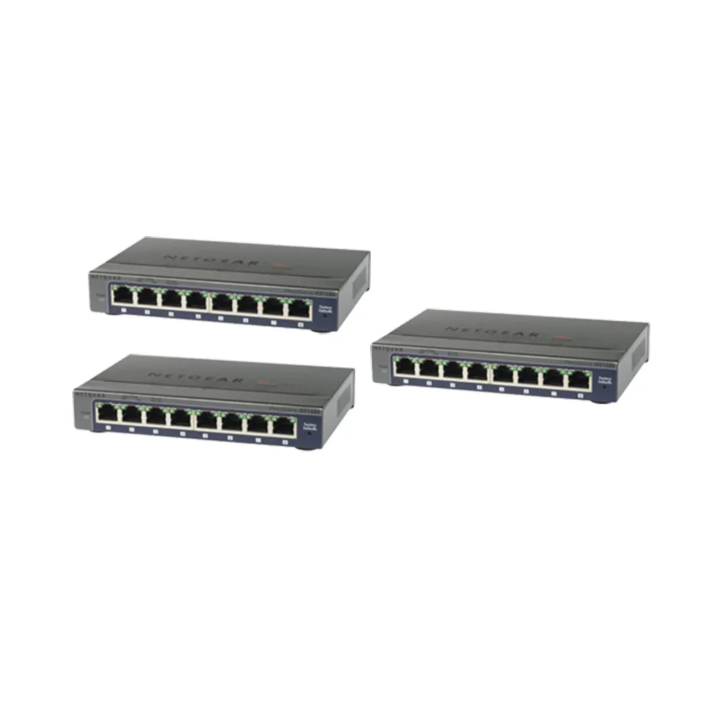 【NETGEAR】三入組★8埠 Gigabit 簡易網管 金屬殼 網路交換器(GS108E)
