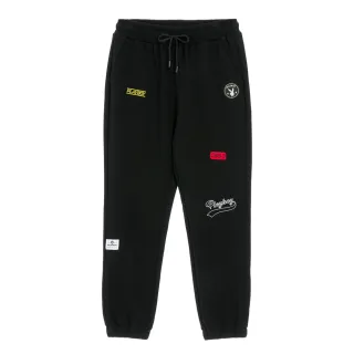 【PLAYBOY】不規則刺繡空氣層長褲(黑色)