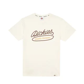 【Dickies】男女款米白色胸前品牌圖案印花設計短袖T恤｜DK0A87SBC48