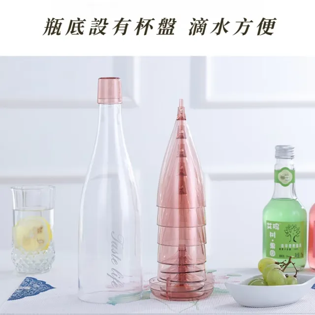 防摔香檳酒杯5入(透明 防破 塑膠 香檳杯 露營 野餐 高腳杯 瀝水架 大容量 易組裝 可拆式)